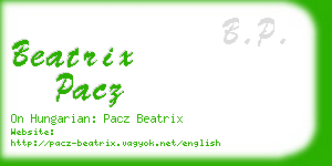 beatrix pacz business card